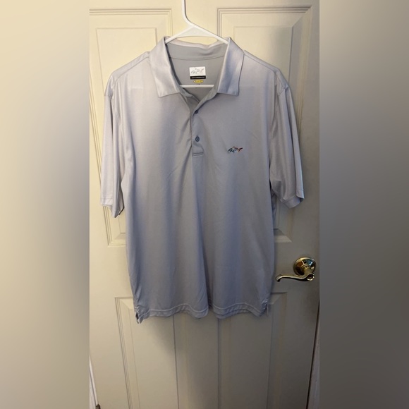 GREG NORMAN COLLECTION: Golf Polo Shirt; 2-BUTTON CLASSIC SHARK PIQUE POLO - Picture 2 of 4